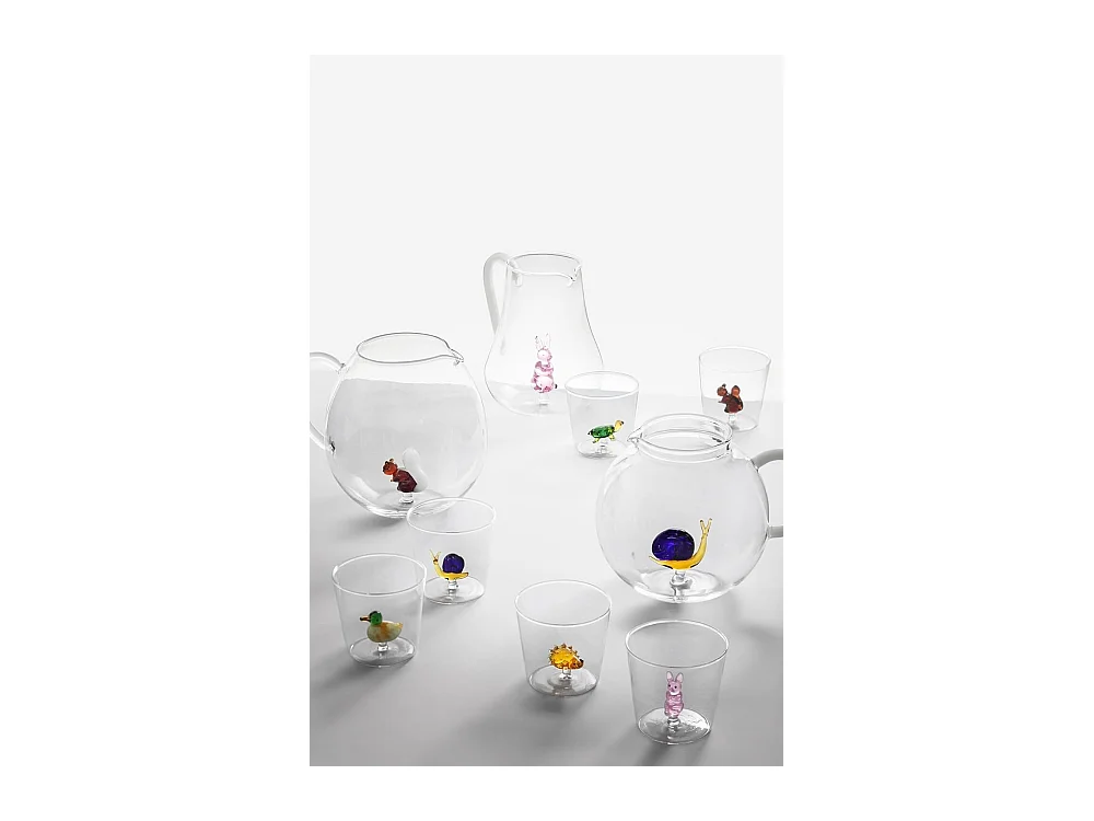 Gobelet en verre borosilicate, Lapin, rose 350 ml, Animal Farm