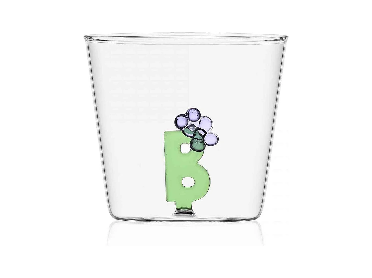 Gobelet en verre borosilicate, B, transparent 350 ml, Greenwood Alfabeto Fiorito