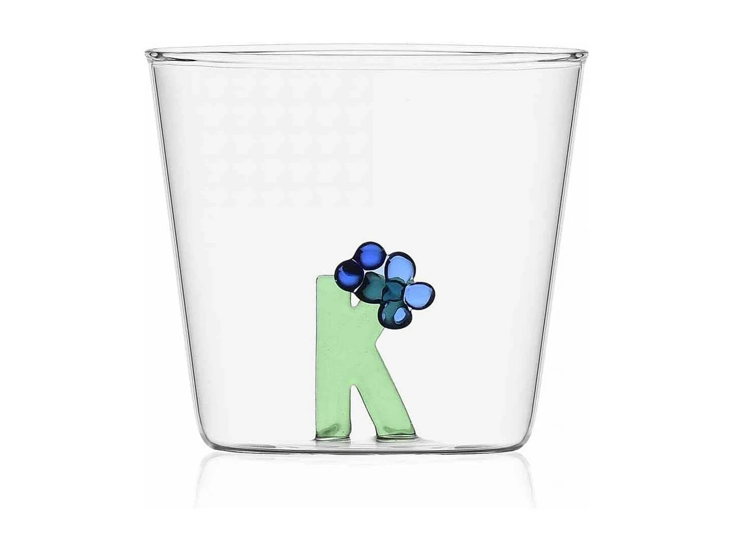 Szklanka z szkła borokrzemowego, K, przezroczysty 350 ml, Greenwood Alfabeto Fiorito