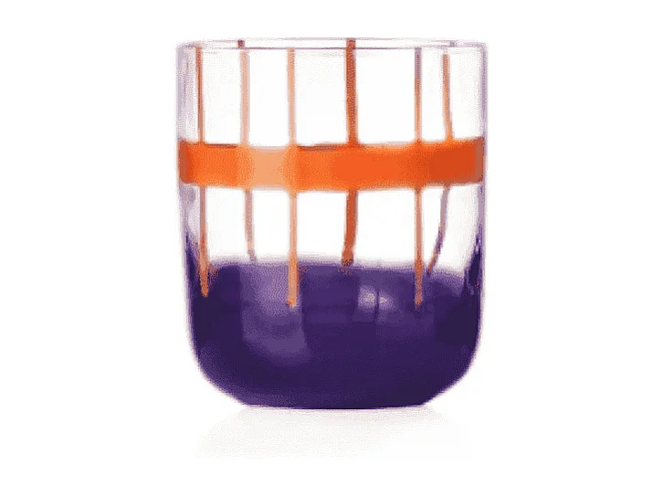 Tumbler in vetro borosilicato arancione/lilla 350 ml, Gesti