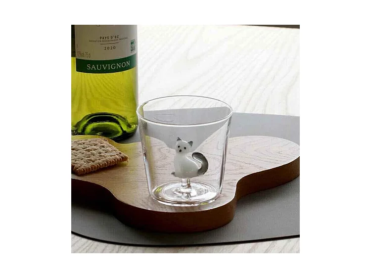 Gobelet en verre borosilicate, Chat, blanc/gris 350 ml, Tabby Cat