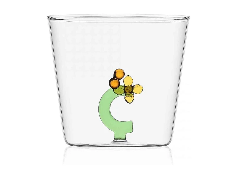 Szklanka z szkła borokrzemowego, C, przezroczysty 350 ml, Greenwood Alfabeto Fiorito