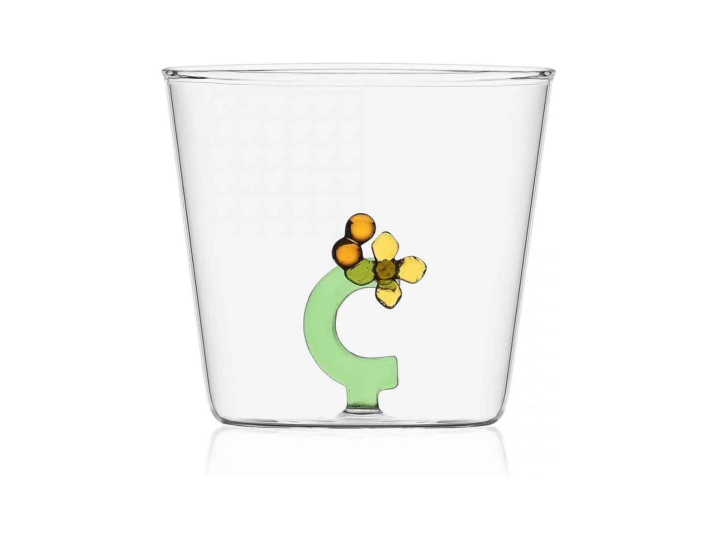 Szklanka z szkła borokrzemowego, C, przezroczysty 350 ml, Greenwood Alfabeto Fiorito