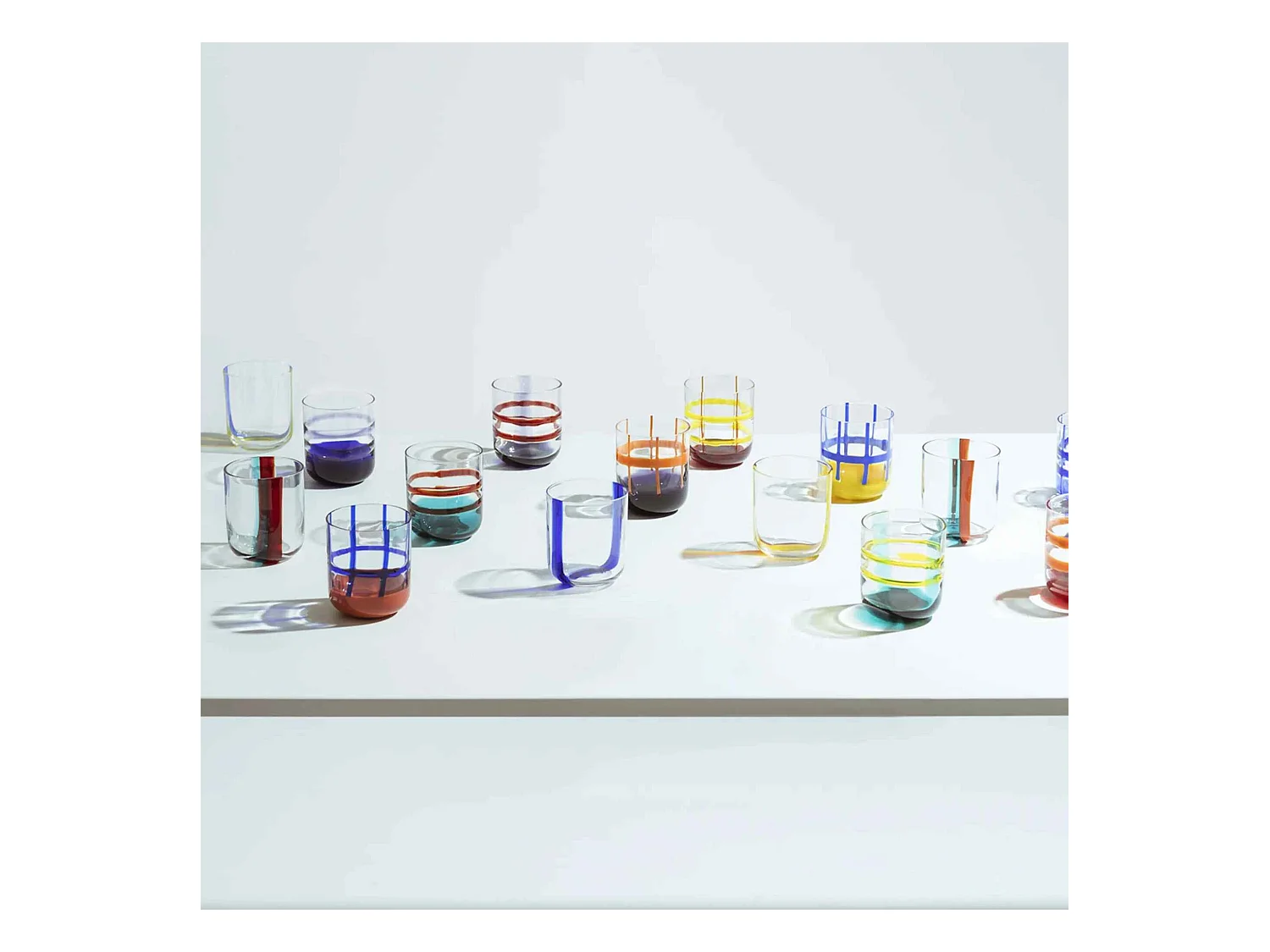 Tumbler van borosilicaatglas blauw/lichtblauw 350 ml, Gesti