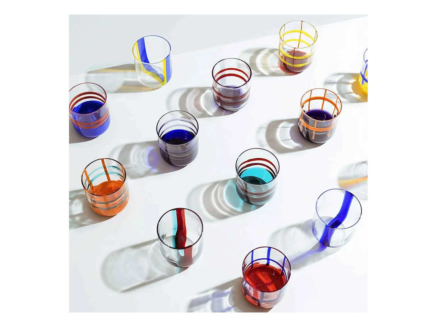 Tumbler van borosilicaatglas blauw/lichtblauw 350 ml, Gesti