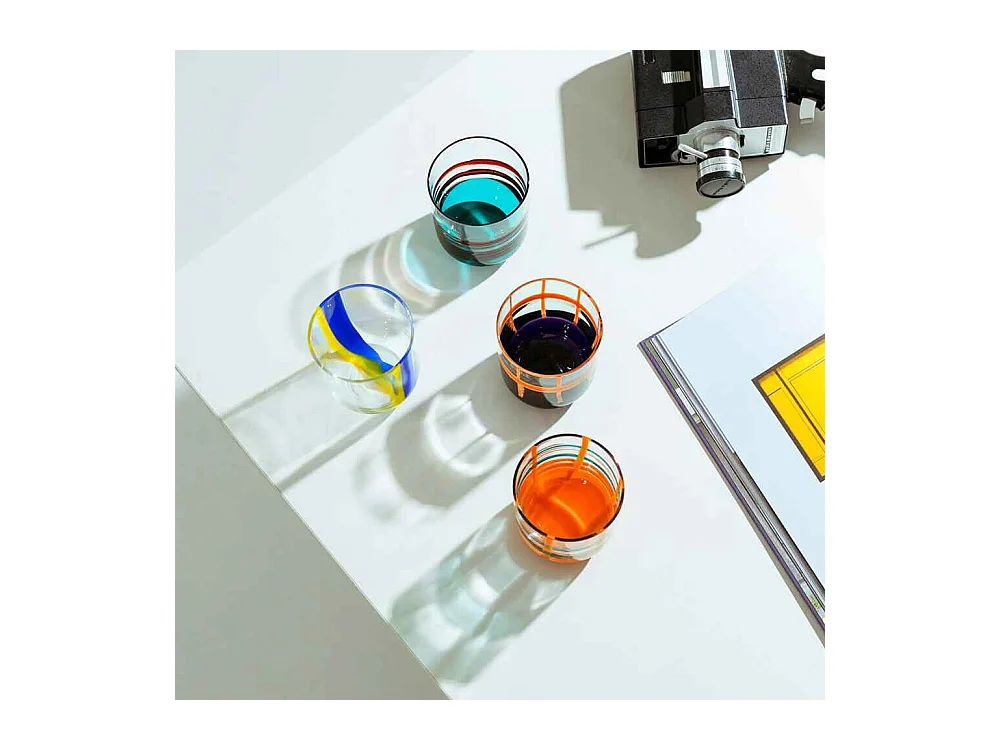 Tumbler van borosilicaatglas blauw/lichtblauw 350 ml, Gesti