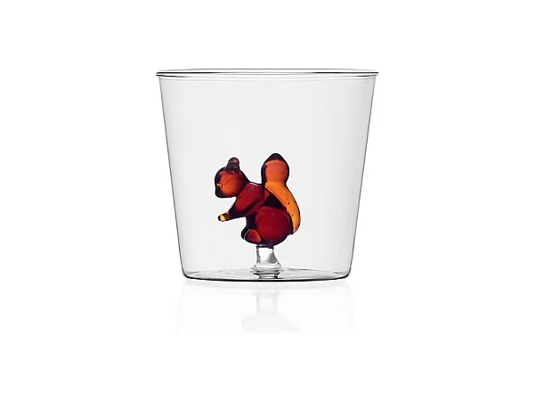 Gobelet en verre borosilicate, Écureuil, marron 350 ml, Animal Farm