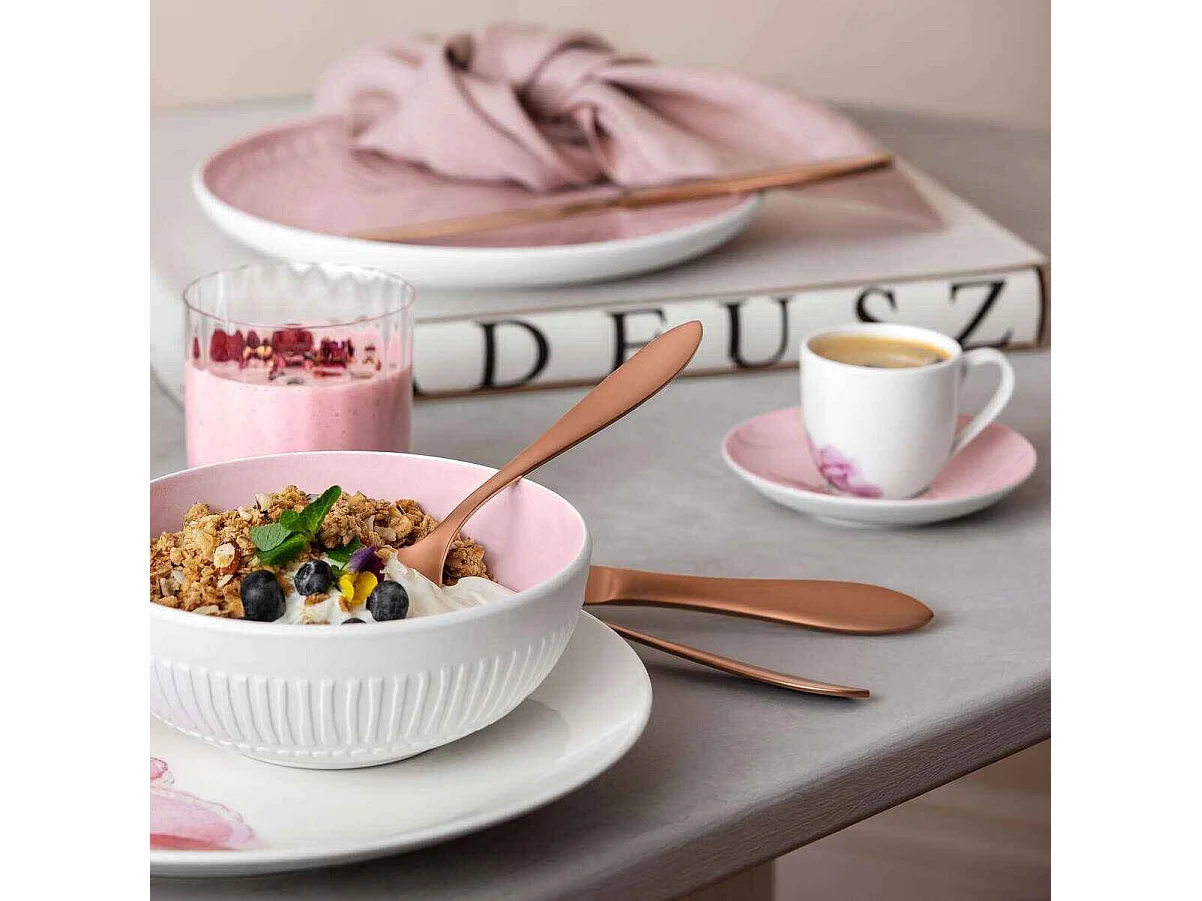 Set de 4 verres à eau en cristal transparent 250 ml, Rose Garden