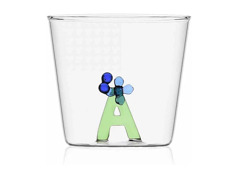 Szklanka z szkła borokrzemowego, A, przezroczysty 350 ml, Greenwood Alfabeto Fiorito