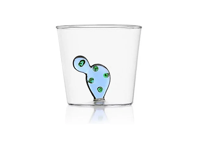 Gobelet en verre borosilicate, Cactus, bleu 350 ml, Desert Plants