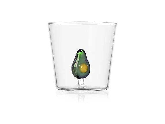 Gobelet en verre borosilicate, Avocat, vert 350 ml, Fruits And Flowers
