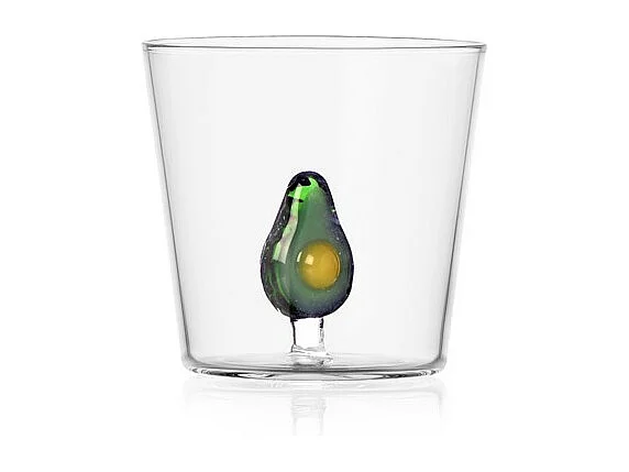 Tumbler in vetro borosilicato, Avocado, verde 350 ml, Fruits And Flowers