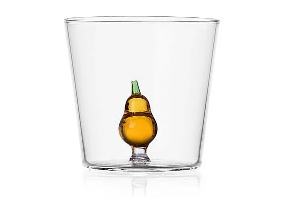 Tumbler in vetro borosilicato, Pera, ambra 350 ml, Fruits And Flowers