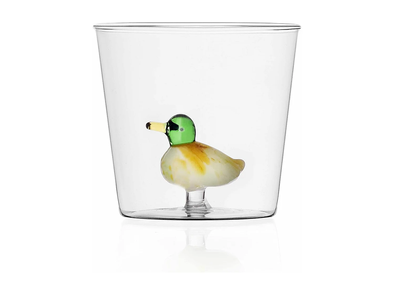 Tumbler van borosilicaatglas, Eendje, geel/groen 350 ml, Animal Farm
