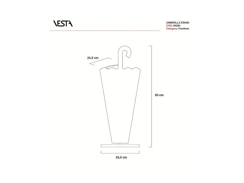 Porte-parapluies en cristal acrylique jaune/multicolore H63 cm, Decor