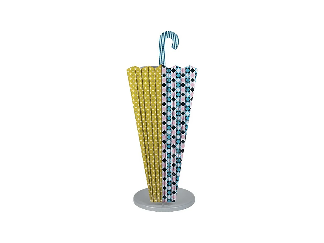 Paraplubak van acrylglas geel/multicolor H63 cm, Decor