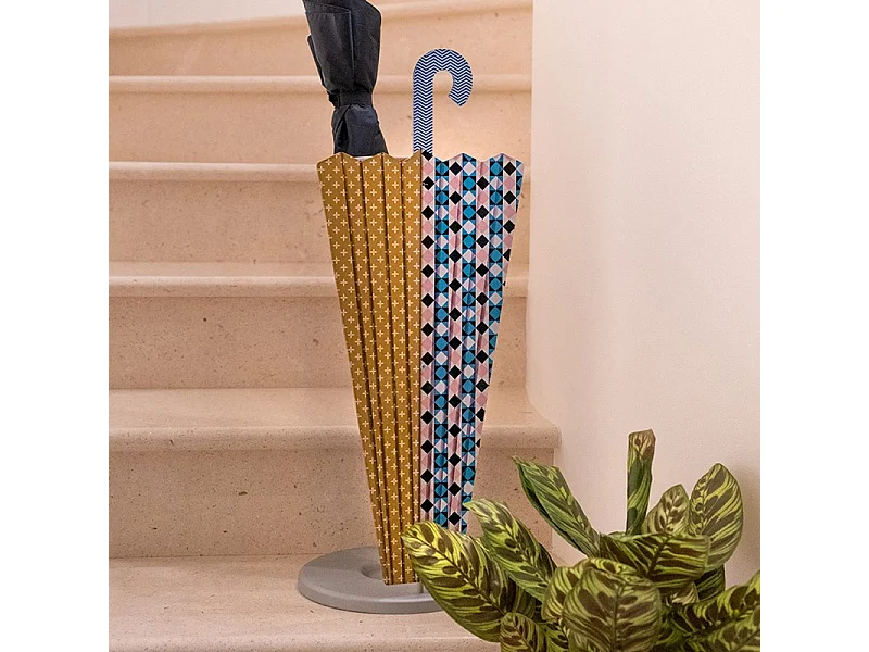 Regenschirmständer aus Acrylglas gelb/mehrfarbig H63 cm, Decor