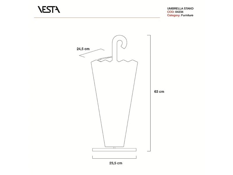 Regenschirmständer aus Acrylglas gelb/mehrfarbig H63 cm, Decor