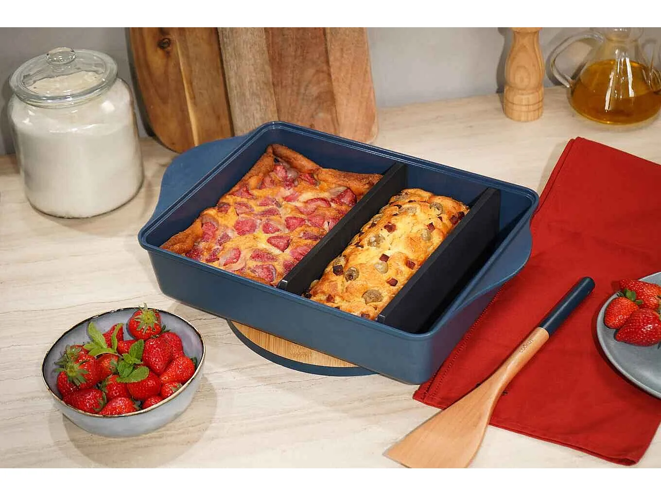 Plaque de cuisson réglable en métal recyclé myrtille 40x30 cm, L'Incroyable