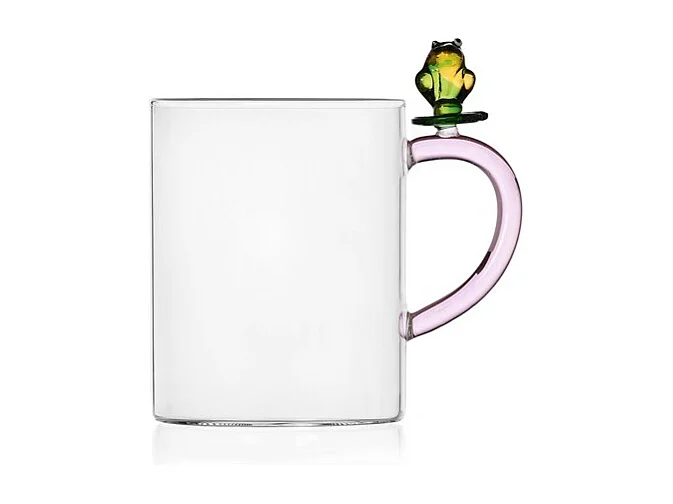 Kubek z szkła borokrzemowego, Żaba, różowy/zielony 450 ml, Fruits And Flowers