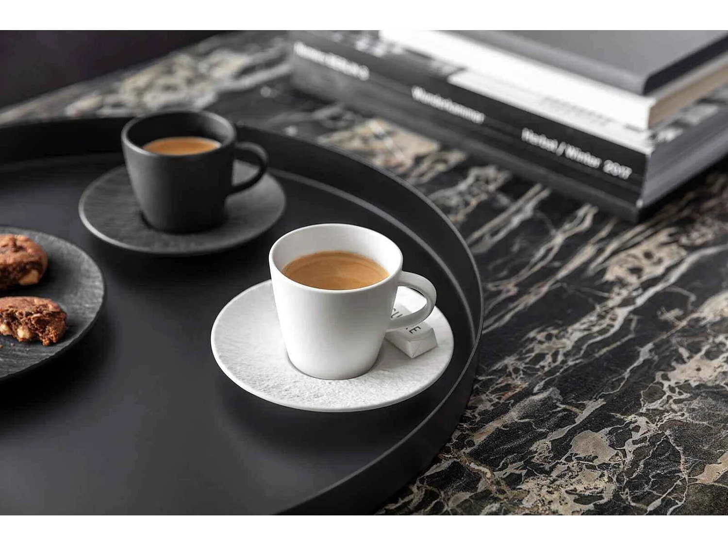 Filiżanka do espresso ze spodkiem z porcelany czarnej 60 ml, Manufacture Rock