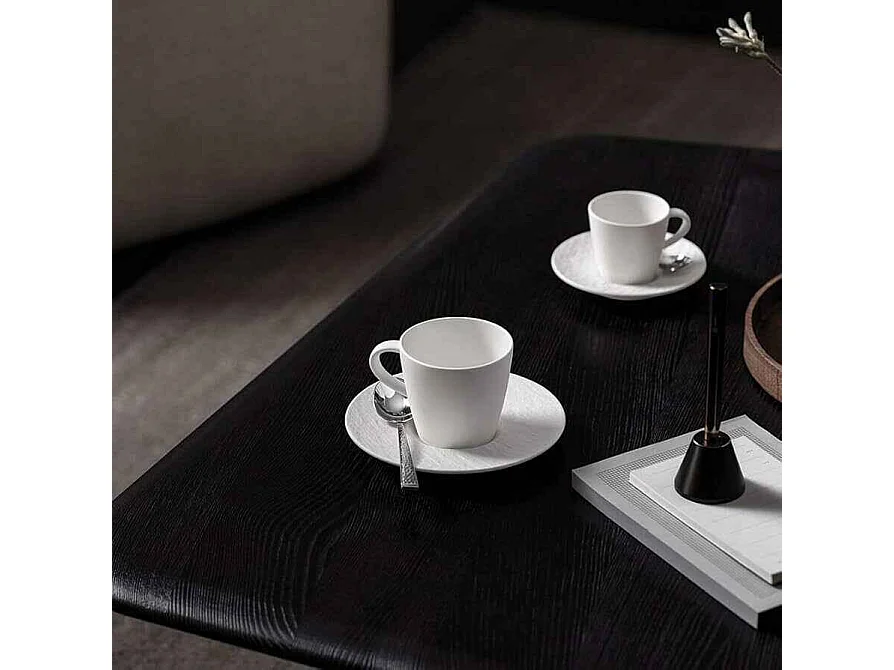 Tasse à espresso avec soucoupe en porcelaine blanc 60 ml, Manufacture Rock