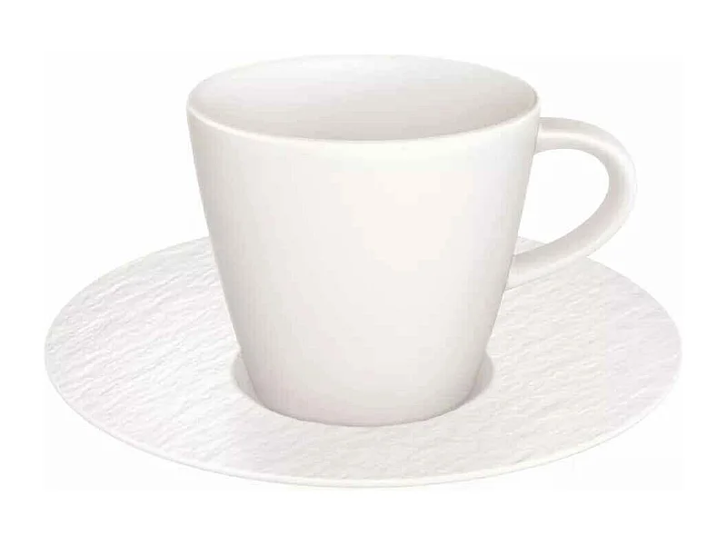 Tasse à espresso avec soucoupe en porcelaine blanc 60 ml, Manufacture Rock