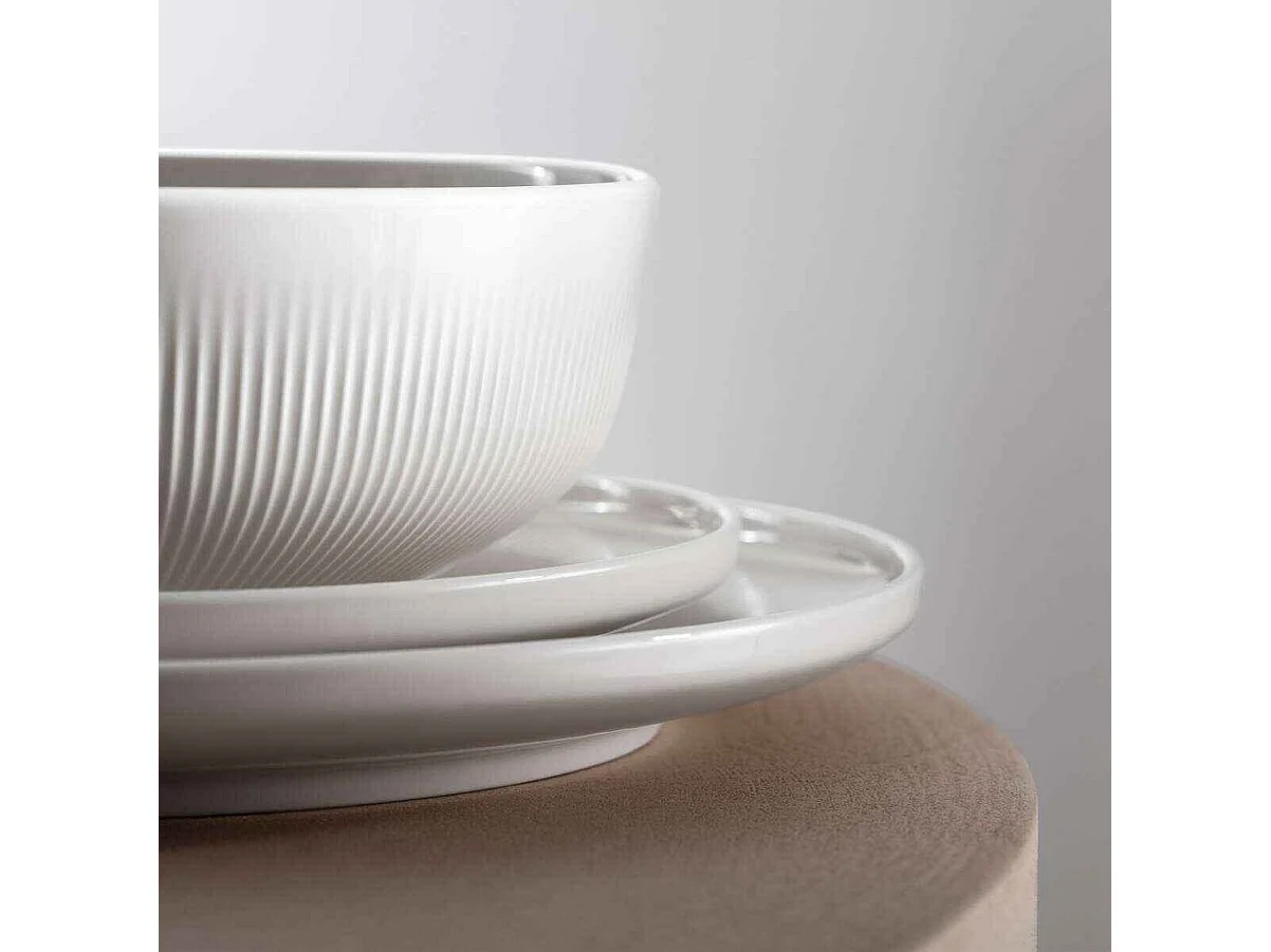 Saladier en porcelaine blanc D19.5 cm, Afina