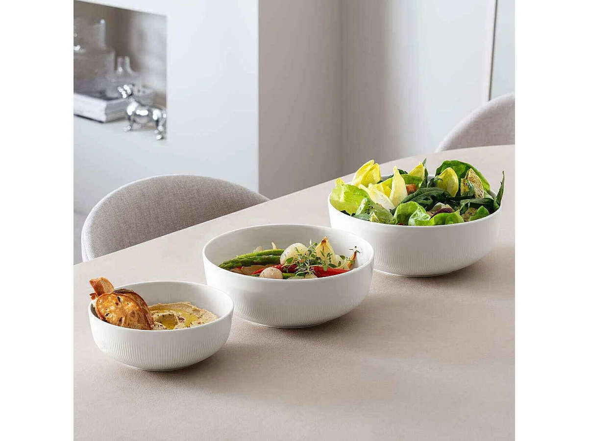 Saladier en porcelaine blanc D24 cm, Afina