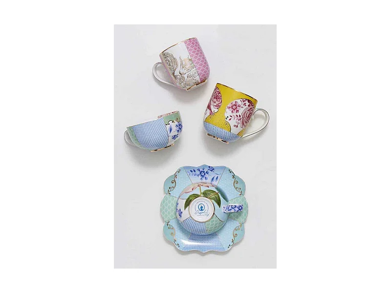 Tasse à thé avec soucoupe en porcelaine multicolore 225 ml, Royal