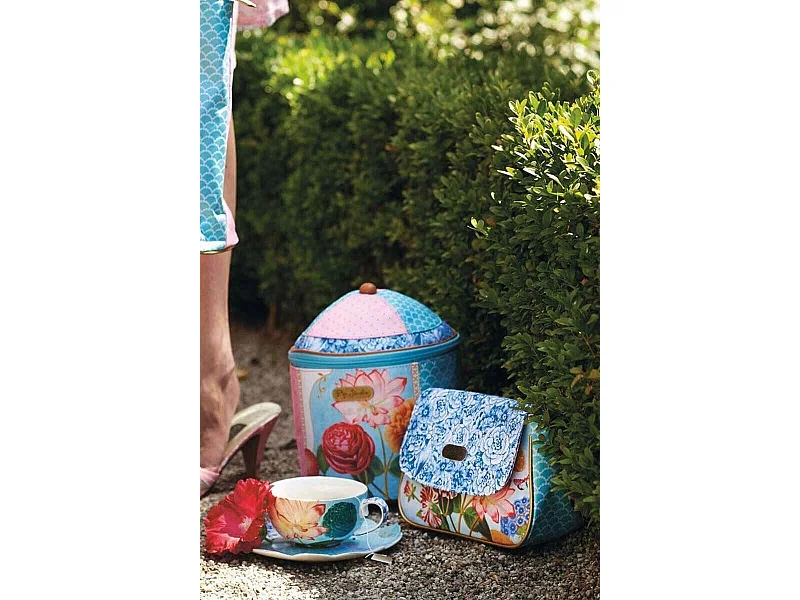 Taza de té con plato de porcelana multicolor 225 ml, Royal