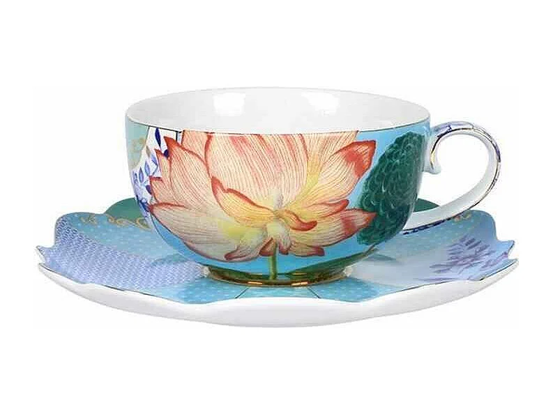 Filiżanka do herbaty ze spodkiem z porcelany wielokolorowa 225 ml, Royal