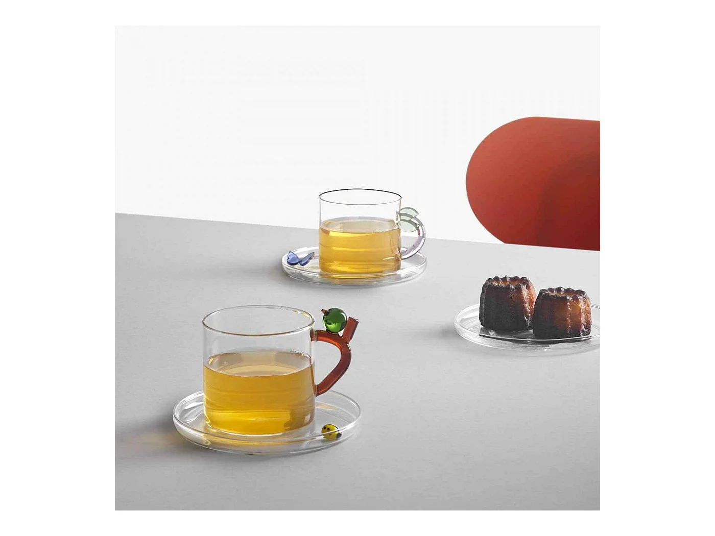 Becher aus Borosilikatglas, Vögelchen, wasserblau/blau 450 ml, Fruits And Flowers