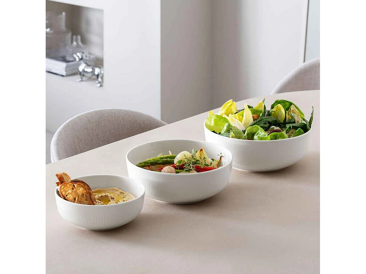 Saladeira de porcelana branco D26.5 cm, Afina