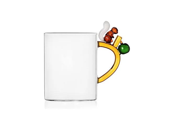 Mug en verre borosilicate, Écureuil, ambre/marron 450 ml, Fruits And Flowers