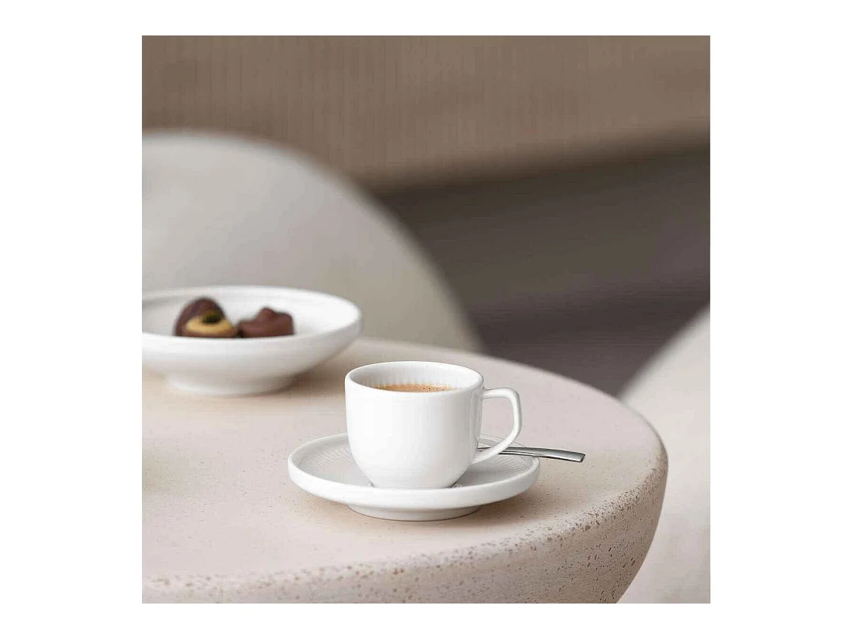 Tasse à espresso avec soucoupe en porcelaine blanc 50 ml, Afina