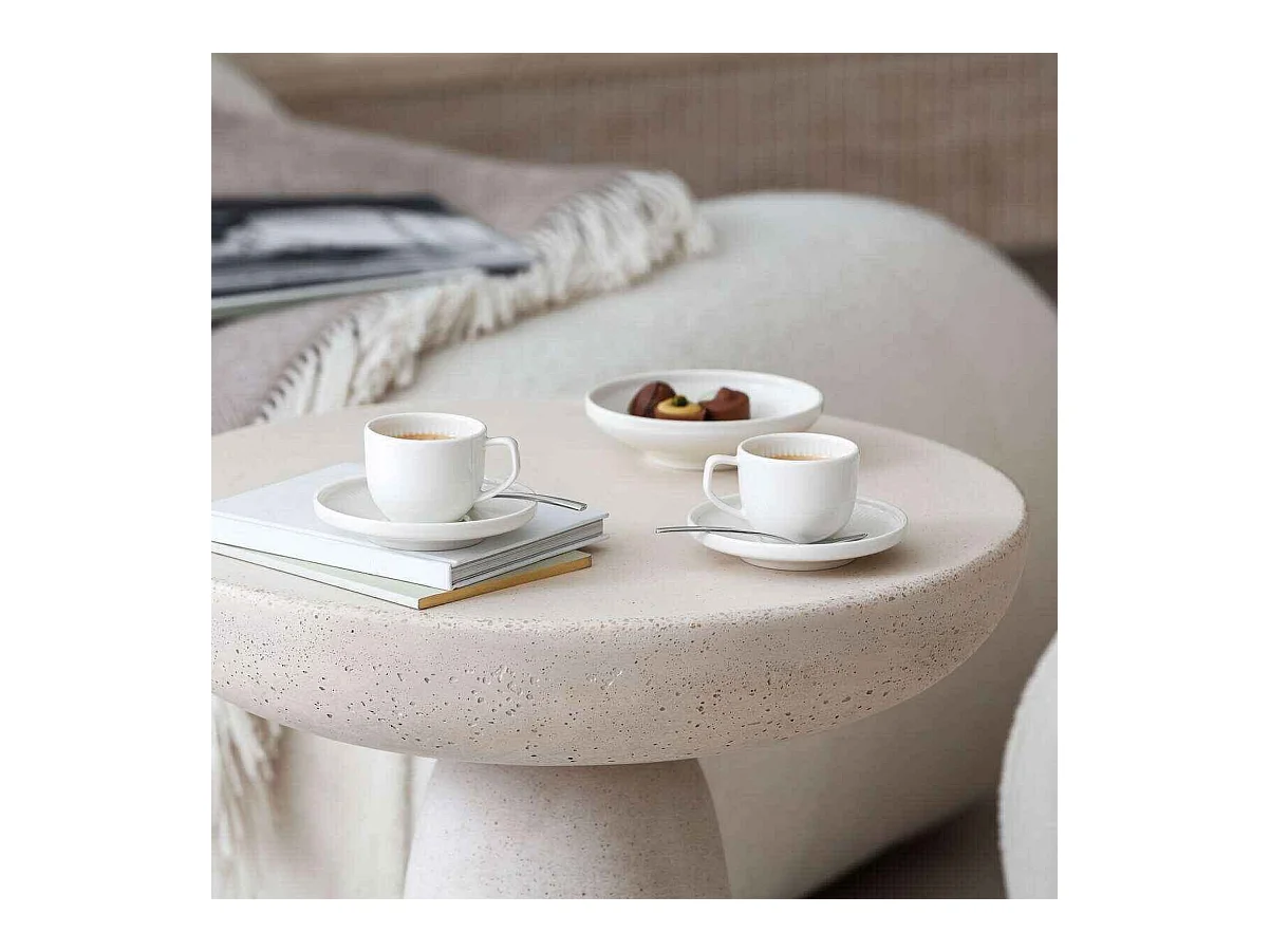 Tasse à espresso avec soucoupe en porcelaine blanc 50 ml, Afina