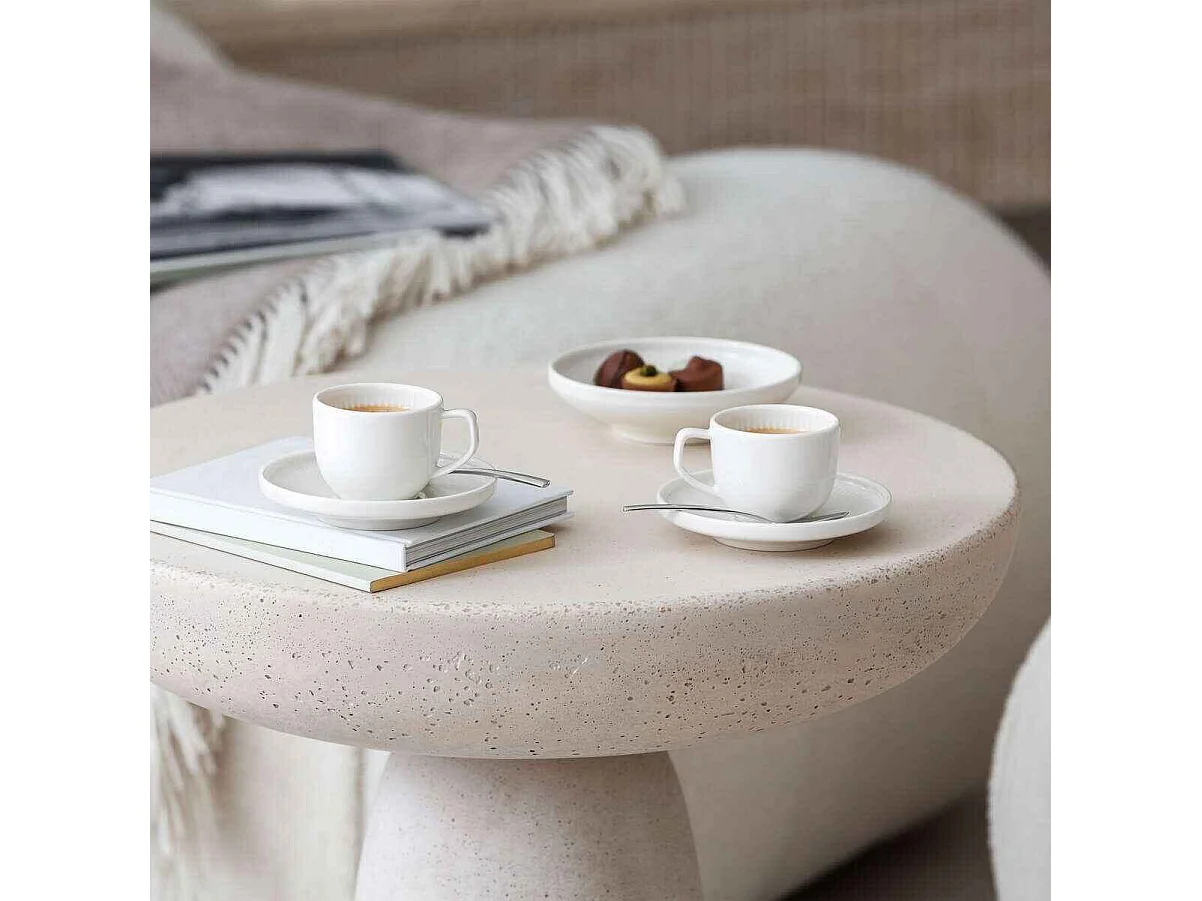 Filiżanka do espresso ze spodkiem z porcelany biała 50 ml, Afina