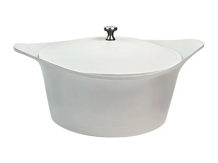 Antihaft-Kasserolle Cocotte aus recyceltem Metall Weiß D20 cm, L'Incroyable