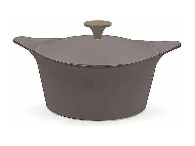 Antihaft-Kasserolle Cocotte aus recyceltem Metall Mokka D20 cm, L'Incroyable
