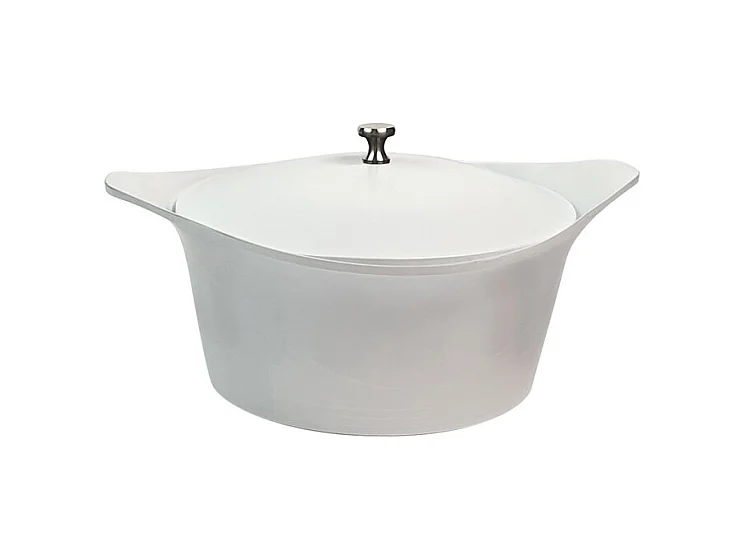 Antihaft-Kasserolle Cocotte aus recyceltem Metall Weiß D24 cm, L'Incroyable