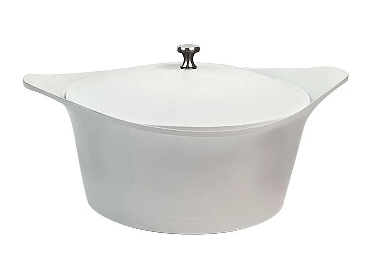 Anti-aanbak kookpot cocotte van gerecycled metaal wit Ø 24 cm, L'Incroyable