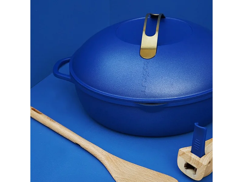 8-in-1 pan van gerecycled metaal saffier Ø 24 cm, La Fabuleuse