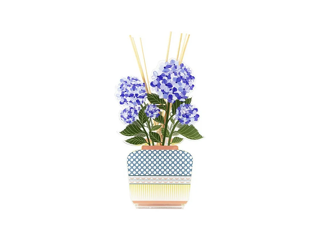 Ambientador de cristal acrílico, Ortensia, azul 100ml, Aurora