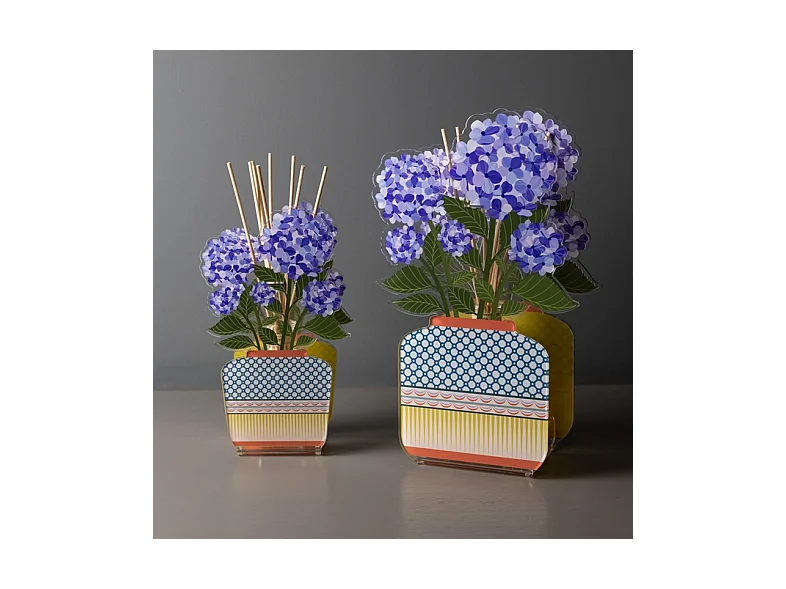 Ambientador de cristal acrílico, Ortensia, azul 100ml, Aurora