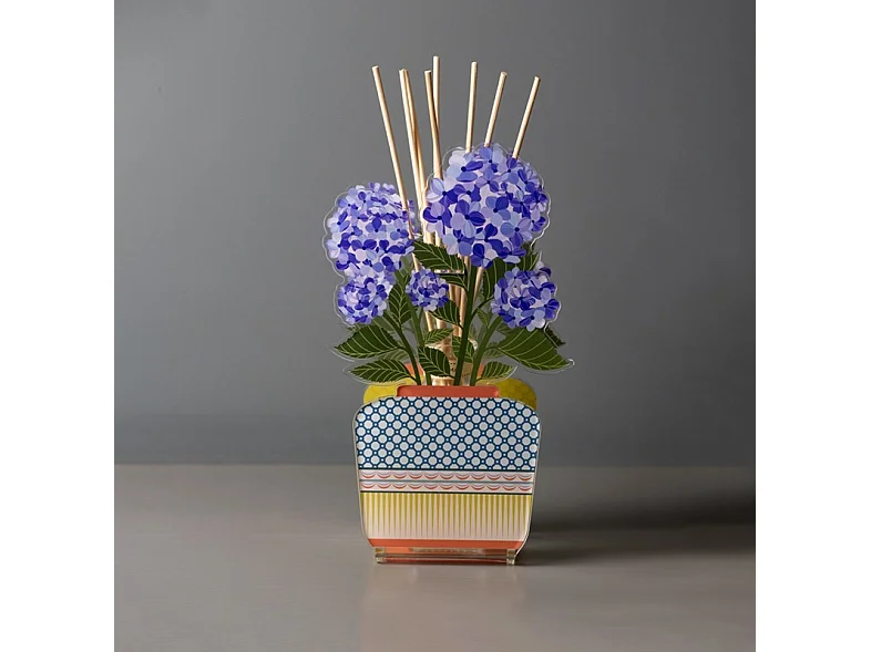 Profumatore per ambiente in cristallo acrilico, Ortensia, blu 100ml, Aurora