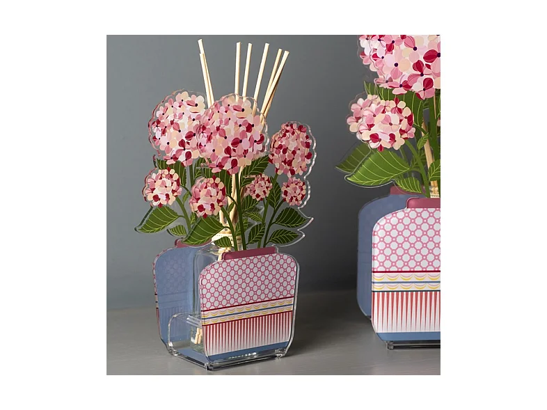 Geurverspreider van acrylglas, Ortensia, roze 200ml, Aurora