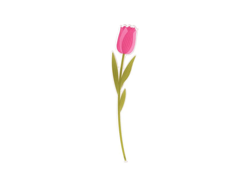 Decoratieve bloem van acrylglas, Tulipano, roze H42 cm, Funny Flowers