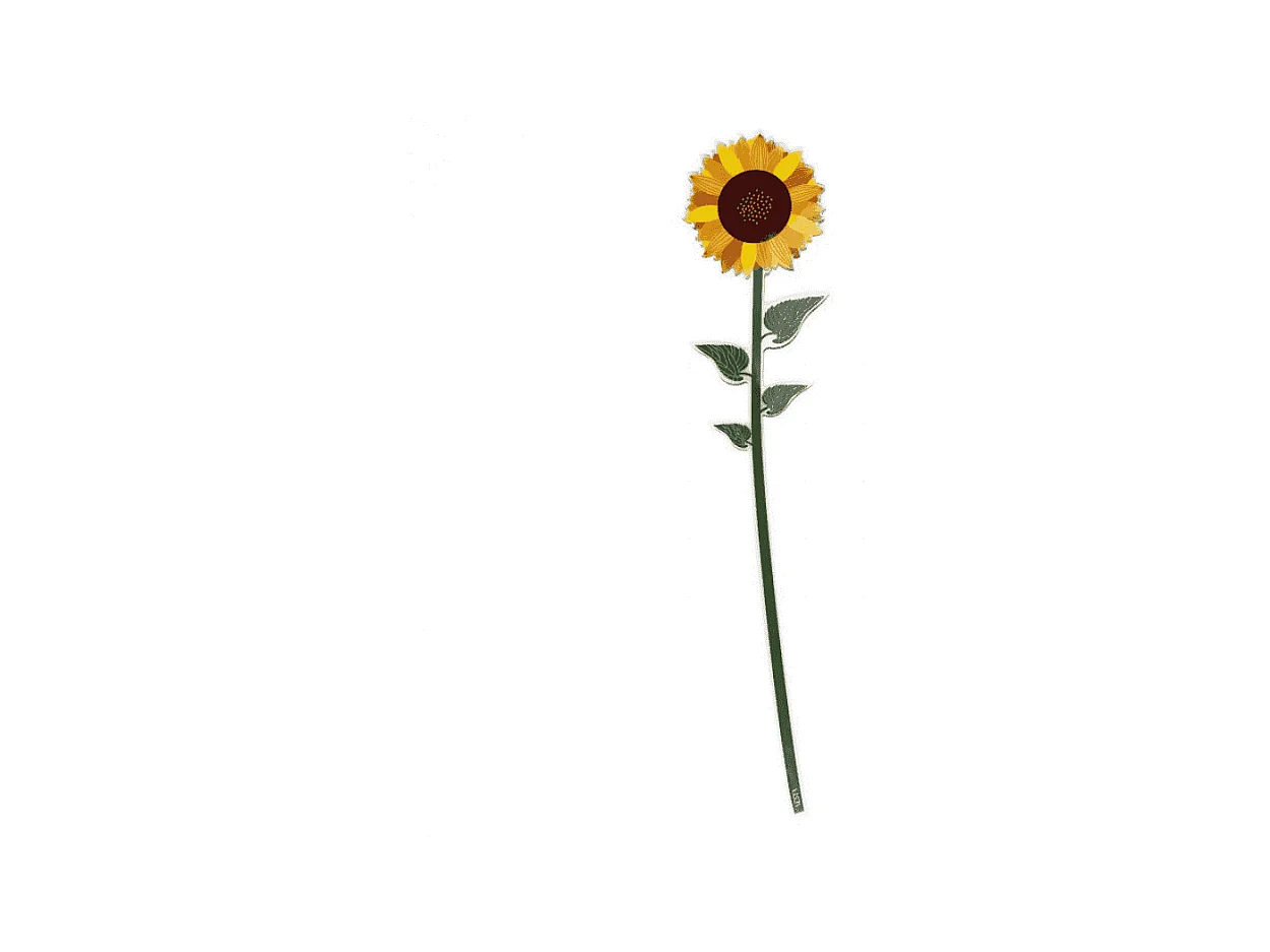 Fleur décorative en cristal acrylique, Girasole, jaune H56,5 cm, Funny Flowers