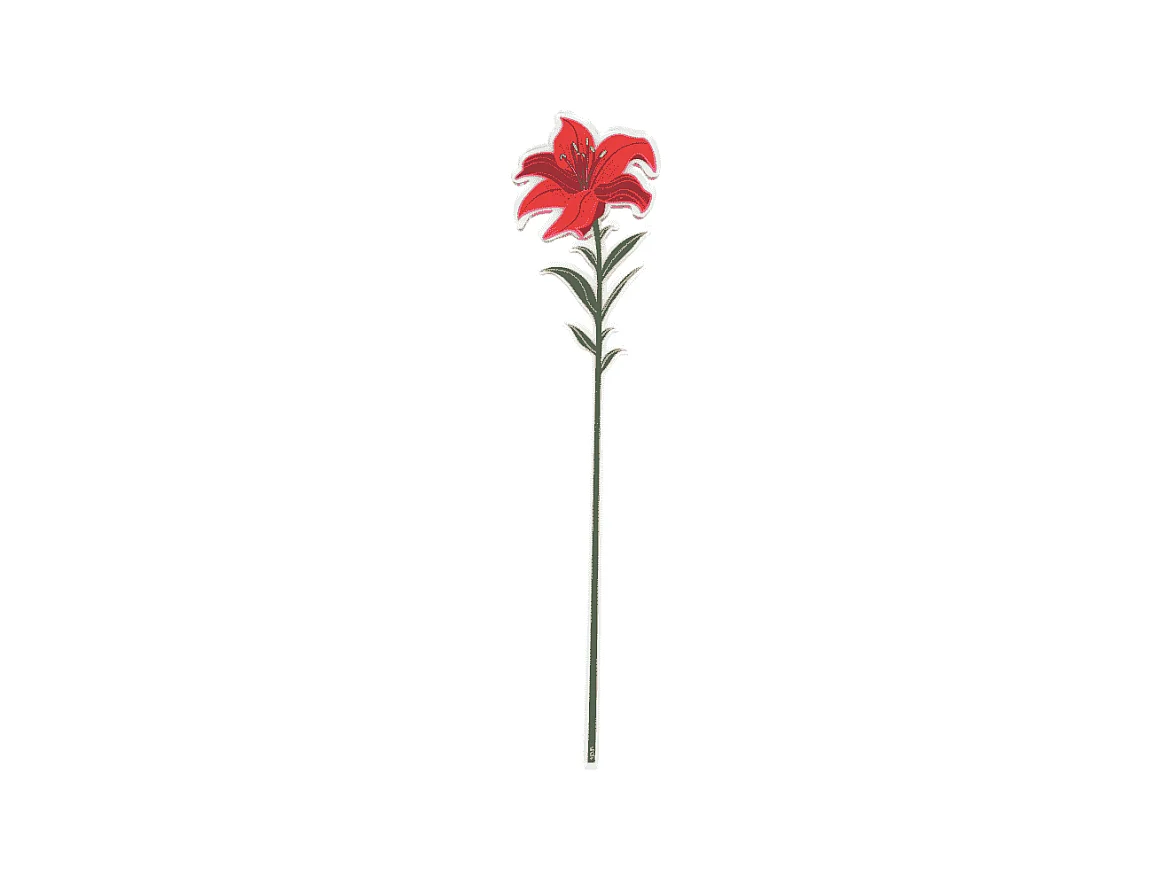 Fleur décorative en cristal acrylique, Giglio, rouge H56 cm, Funny Flowers